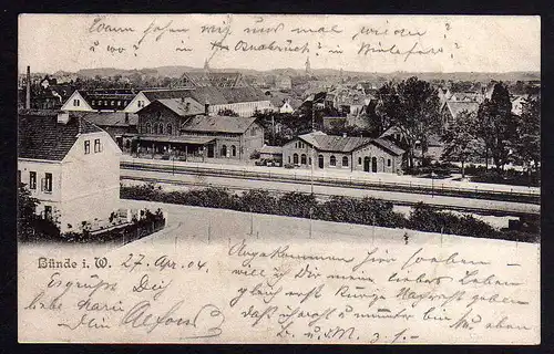 78938 AK Bünde i. W. Bahnhof 1904