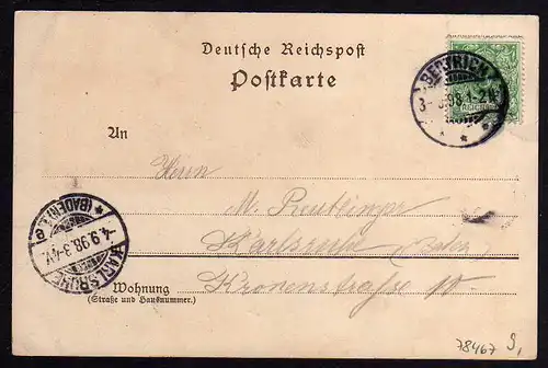 78467 AK Bad Bertrich Litho Marienhöhe Elfengrotte 1898