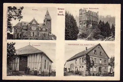 78073 AK Buch Bz. Coblenz 1910 Volkshalle Gasthaus