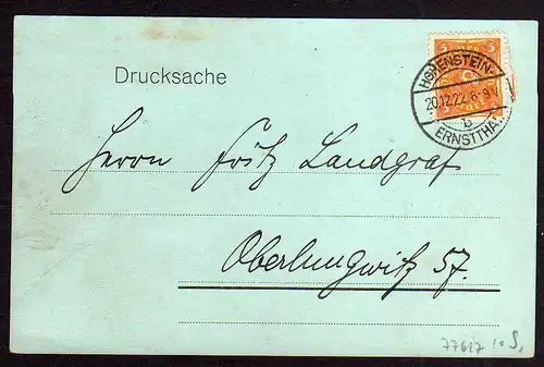 77617 AK Hohenstein-Ernstthal Geselligkeitsverein 1919 Weihnachts Vergnügen