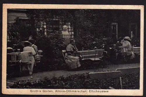 77725 AK Hamburg Altona Othmarschen Elbchaussee Groths Garten 1918