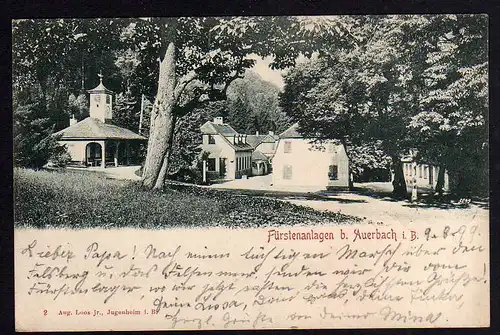 74532 AK Auerbach Bensheim Hessen 1899 Fürstenanlagen