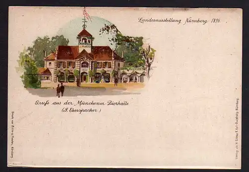 72045 AK Nürnberg 1896 Bayr Landesausstellung Bierhalle