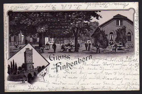 49716 AK Ansichtskarte Hameln Gasthaus Finkenborn 1898 Klüt Turm