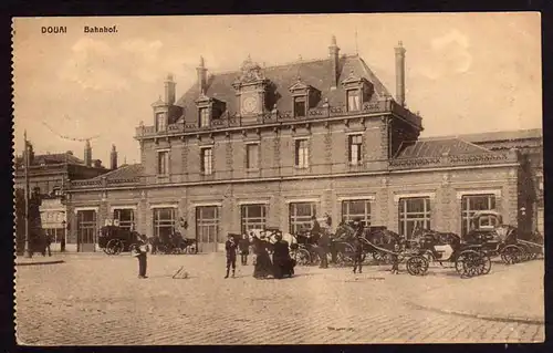 45223 AK Douai 1918 Bahnhof La Gare Feldpost Funker