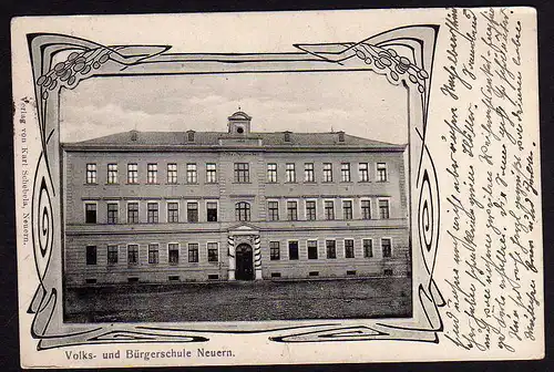 45538 AK Nyrsko Neuern Volks und Bürgerschule 1918