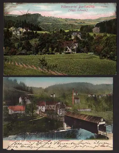 45998 2 AK Barthmühle Pöhl Vogtland 1907 1912