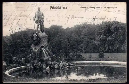 44801 AK Friedrichroda Denkmal Herzog Ernst II. im Schlosspark 1906