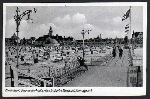 44152 AK Ostseebad Swinemünde 1939 Seebrücke Strand Kurhaus