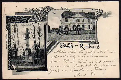 40742 AK Rendsburg 1900 Wache Lorhsen Denkmal