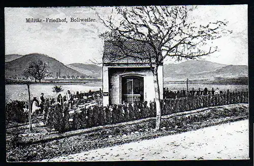 40223 AK Bollwiller Bollweiler Elsass Militär Friedhof Kapelle Feldpost 1916