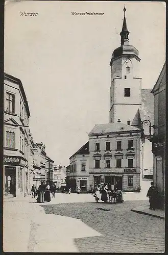 23381 AK Wurzen Wenceslaistrasse Geschäfte Kirche , gelaufen