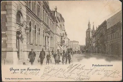 23500 AK Berlin Spandau Potsdamerstrasse , gelaufen 1900, Marke ab