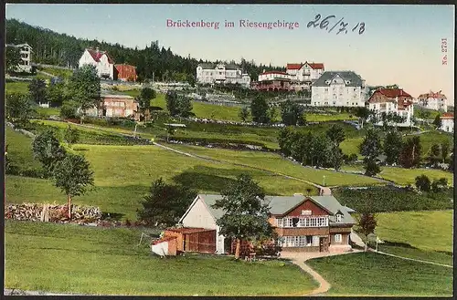 23747 AK Brückenberg Riesengebirge 1913 , gelaufen nein, gedruckt 1908