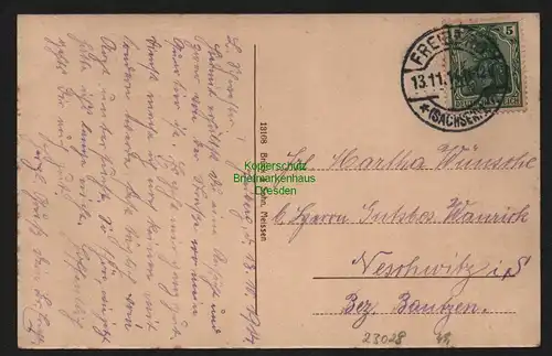 23029 AK Freiberg Winklerstrasse , gelaufen 1914