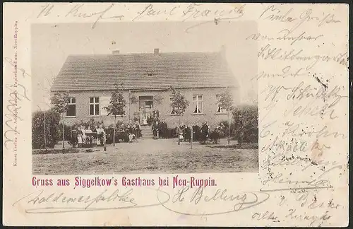 23164 AK Siggelkow´s Gasthaus bei Neu Ruppin Neuruppin 1902, gelaufen