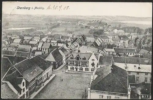 23147 AK Sternberg M. Markt 1908, gelaufen 1908
