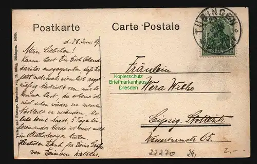 22270 AK Tübingen Waldhäuserstrasse Villen 1907 Verlag H. Sting Tübingen 10385