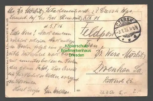 22256 AK Berlin Amazone im Tiergarten gelaufen Czersk 1916 Feldpost