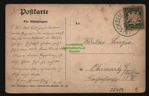 22489 AK Wurzhütte am Spitzingsee Bayrischzell 1907 Verlag Hermann Just München