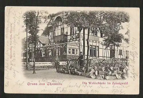 22617 AK Chemnitz Waldschenke am Zeissigwald Restaurant 1900 Paul Fink 1002