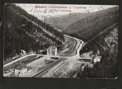 21376 AK Bahnhof Lichtentanne Bad Leutenberg , gelaufen 1911