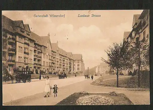 21435 AK Wilmersdorf Landauer Str. Berlin Pferdedroschke 1915 Verlag J. Goldiner