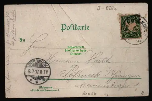 21086 AK Berneck 1902, gelaufen   1902, mehrere Büge