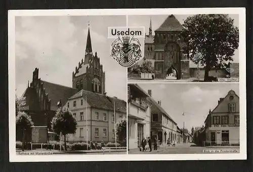 20186 AK Usedom Altes Stadttor Marienkirche Rathaus Priesterstrasse  1960