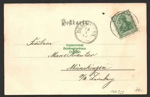 146955 AK Oberroth  Kr. Neu-Ulm Bayern 1903 Gasthof zur Krone Post Hauptstraße