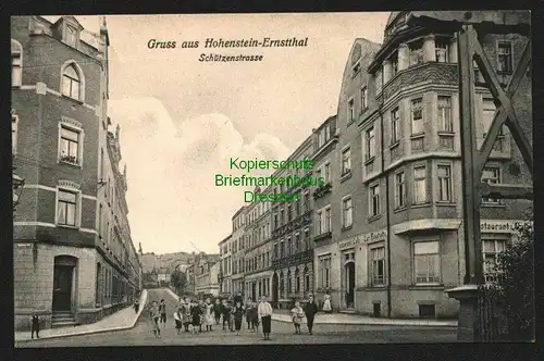 146242 AK Hohenstein-Ernstthal Schützenstraße Restaurant 1908
