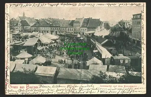 146457 AK Bautzen Jahrmarkt auf dem Kornmarlt 1902