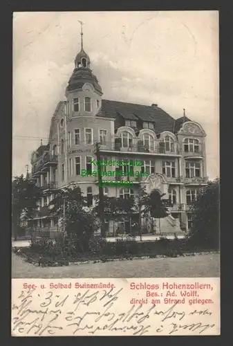 145562 AK Swinemünde Schloss Hohenzollern 1907