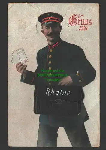 145528 AK Rucksackkarte mit Leporello Rheine Westf. 1914