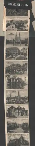 145534 AK Rucksackkarte mit Leporello Strassbourg Strassburg i. Elsaß 1911