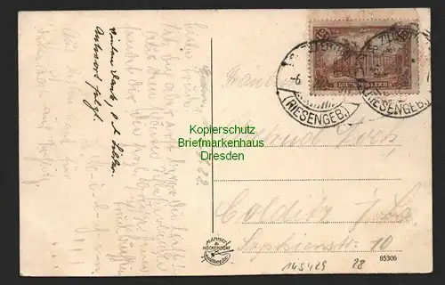 145429 AK Zillertal i. Riesengebirge Tyroler Gasthof 1922