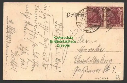 145447 AK Fichtwerder a. W. Porzellanhandlung Bartsch Kirche 1922 Eichwerder