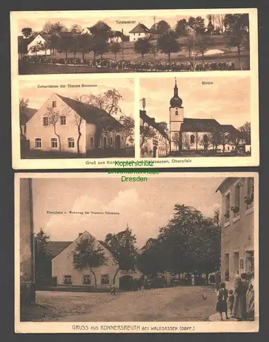 142327 2 AK Konnersreuth bei Waldsassen Oberpfalz 1927 Th. Neumann Geburtshaus