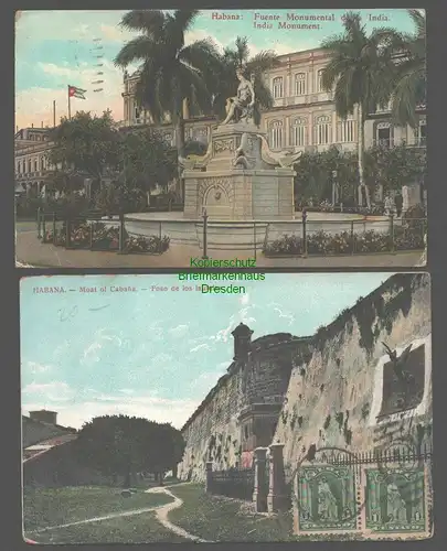 141970 2 AK Havanna La Habana 1927 India Monument Festung 1910