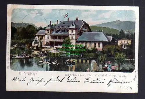 130558 AK Riesengebirge Schreiberhau Hotel Lindenhof 1901