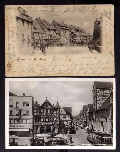 130077 2 AK Reutlingen Klein Venedig 1901 Wilhelmstraße 1953