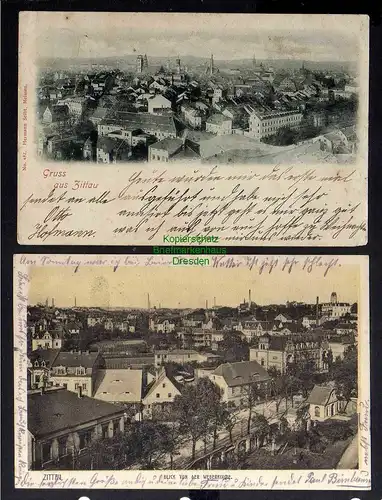 128222 2 AK Zittau Panorama 1900 1916