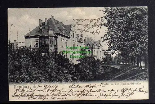 126798 AK Naumburg Saale 1903 Partie an der Burkhardtbrücke