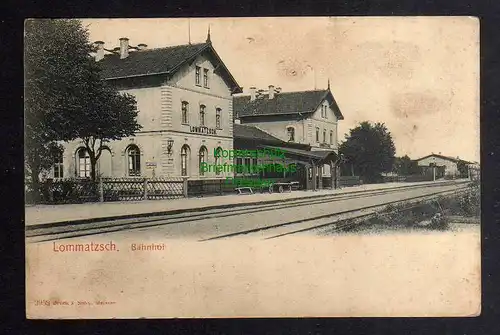 126193 AK Lommatzsch Bahnhof Gleisseite 1904 Brück & Sohn 2953
