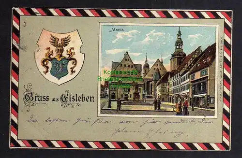 123426 AK Eisleben Markt  Wappen 1903