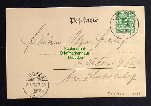 122951 AK Tannenbergsthal Vogtland Restaurant zum alten Forsthaus 1899