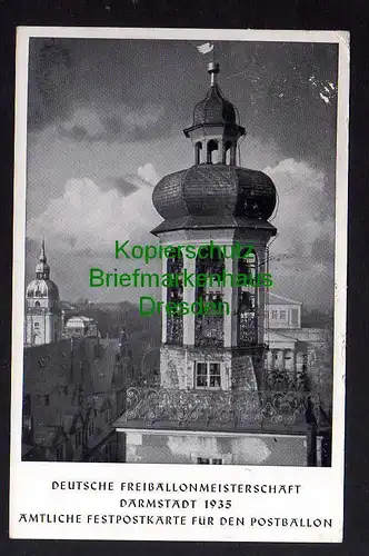 121216 AK Darmstadt 1935 Freiballon Meisterschaft SST Festpostkarte