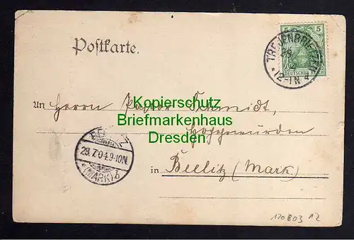 120803 AK Treuenbrietzen Kirche Partie an der Nieplitz 1904
