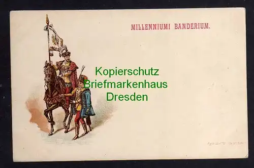 120550 AK Soldat Husarblaue und rote Uniform Pferd Millenniumi Banderium Ungarn