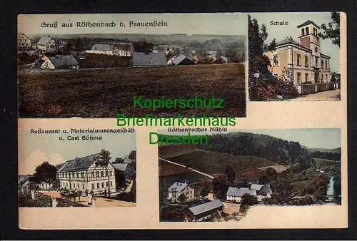 119565 AK Röthenbach bei Frauenstein 1921 Schule Restaurant Materialwarengeschäf